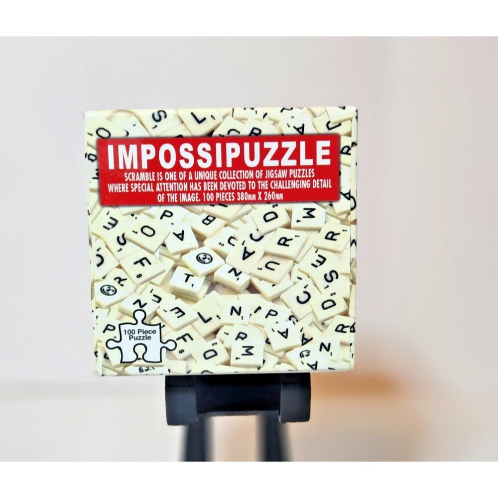 Impossipuzzle Scramble 100 Piece Jigsaw Puzzle Complete Letter Tiles